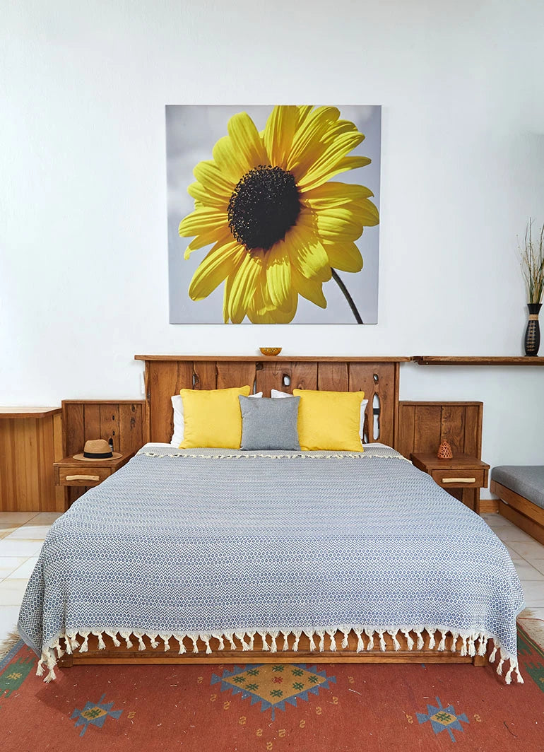 Recycled Cotton Throw Blue