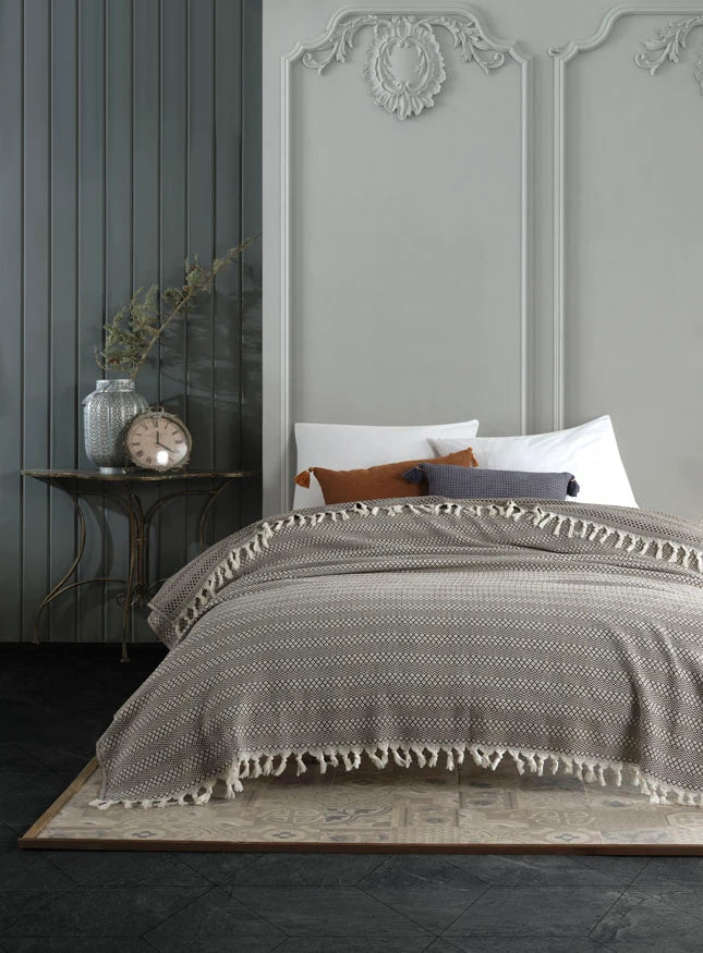 Recycled Cotton Throw Brown