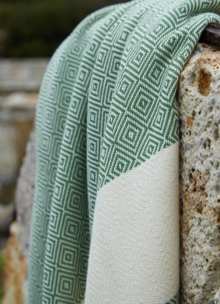 Diamond Pattern Hammam Towel Khaki