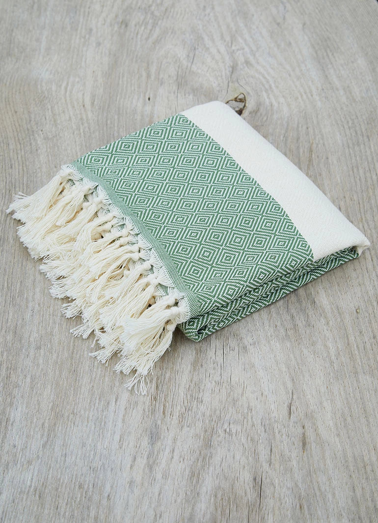Diamond Pattern Hammam Towel Khaki