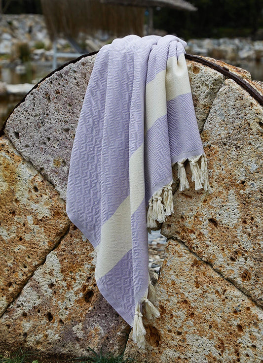 Diamond Pattern Hammam Towel Lilac