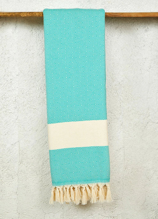 Diamond Pattern Hammam Towel Turquoise