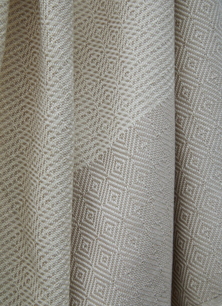 Striped Diamond Pattern Hammam Towel Beige