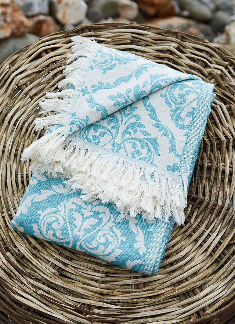 Ethnic Pattern Hammam Towel Petrol