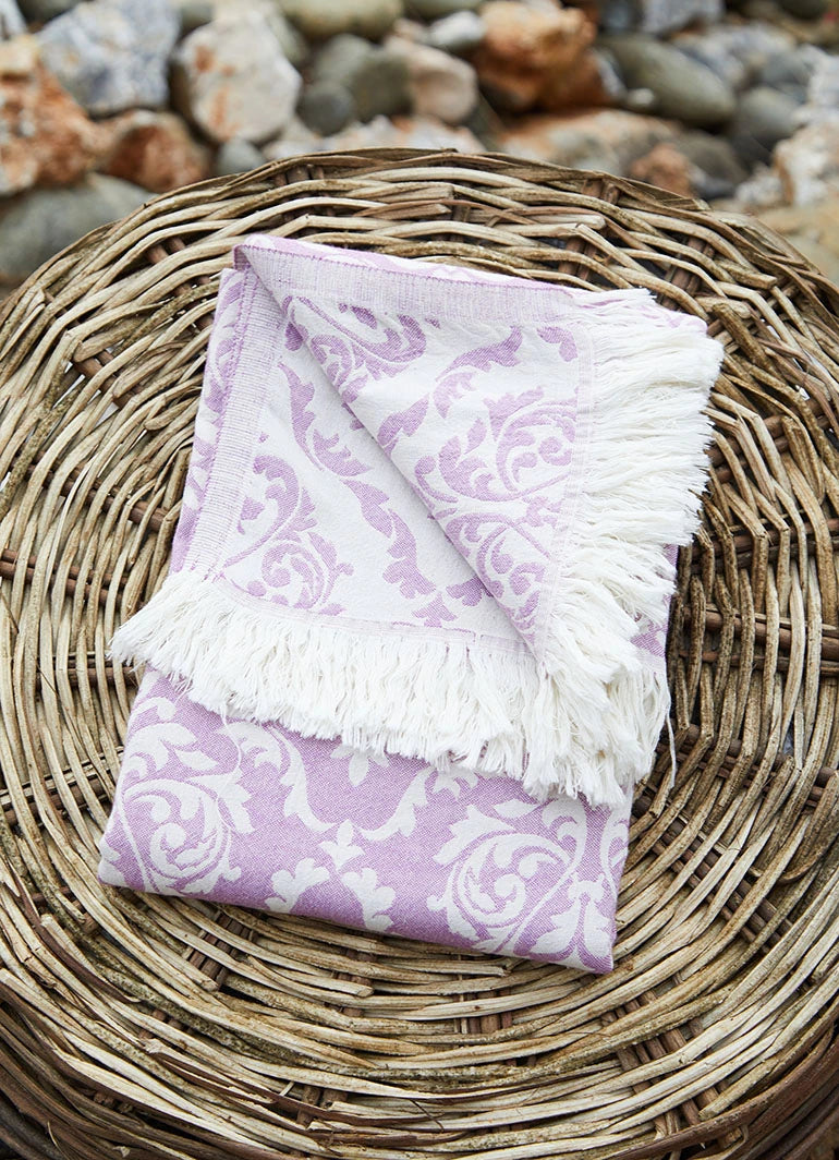 Ethnic Pattern Hammam Towel Purple