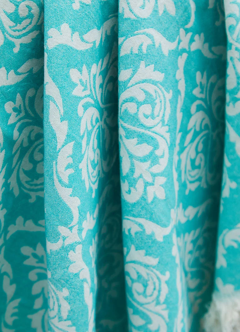 Ethnic Pattern Hammam Towel Turquoise