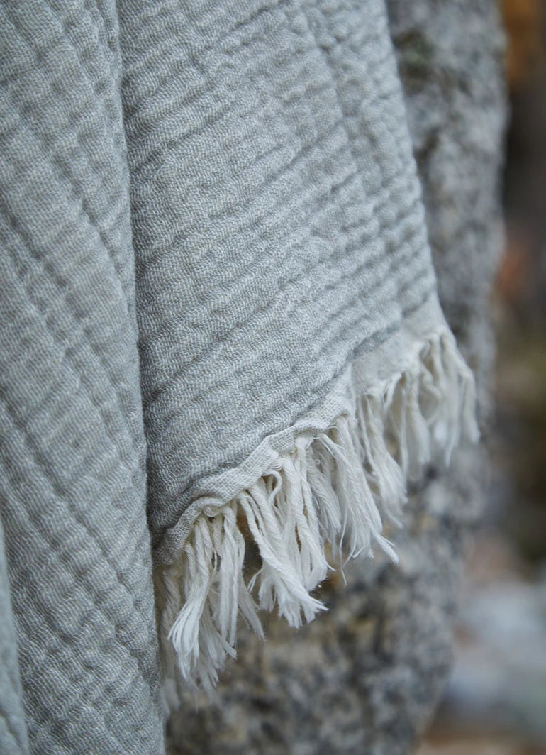 Muslin Cloth Hammam Towel Gray