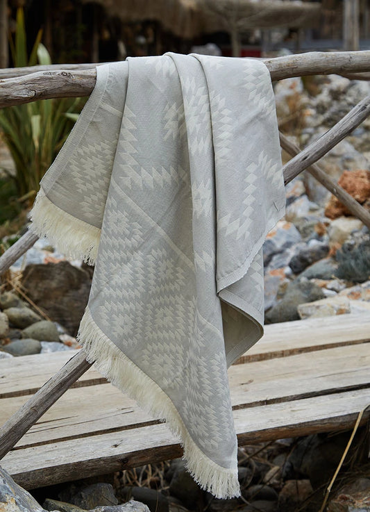 Rug Pattern Hammam Towel Gray