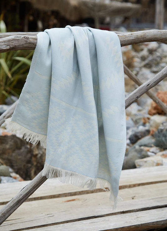 Rug Pattern Hammam Towel Light Blue