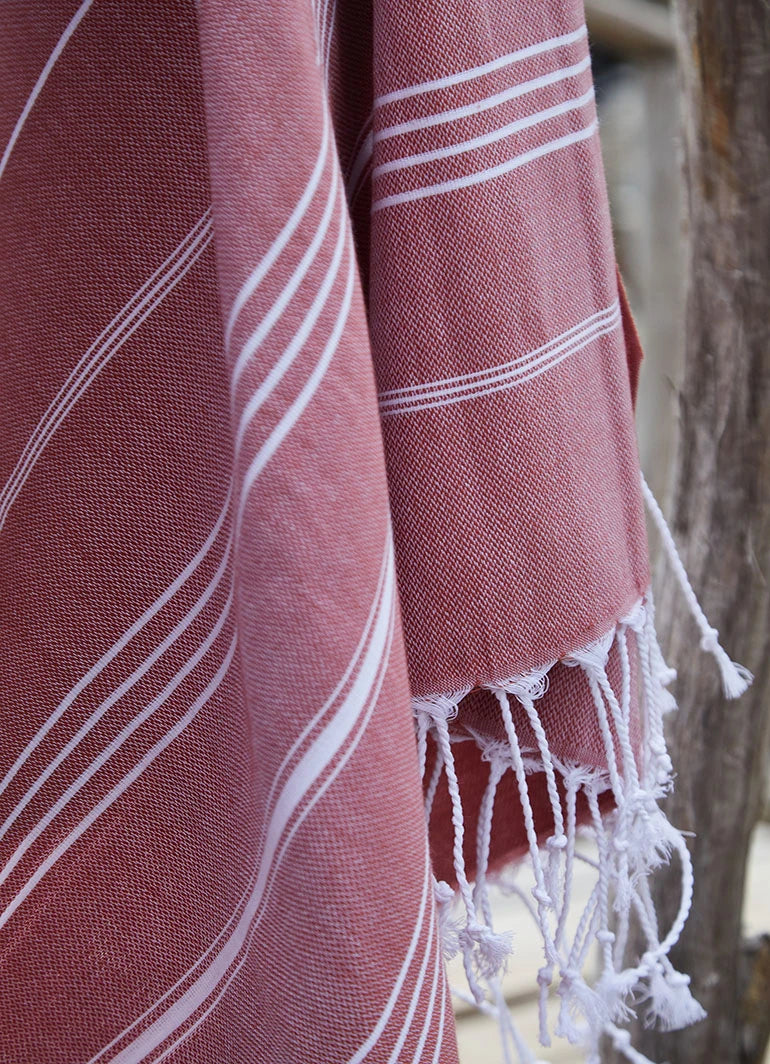Classic Pattern Light Hammam Towel Burnt Orange