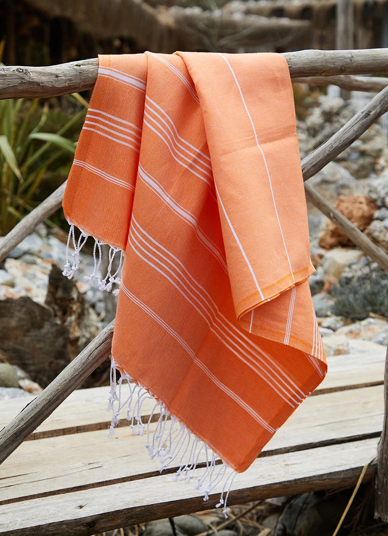 Classic Pattern Light Hammam Towel Orange