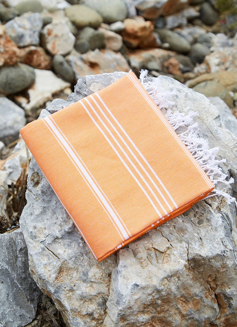 Classic Pattern Light Hammam Towel Orange
