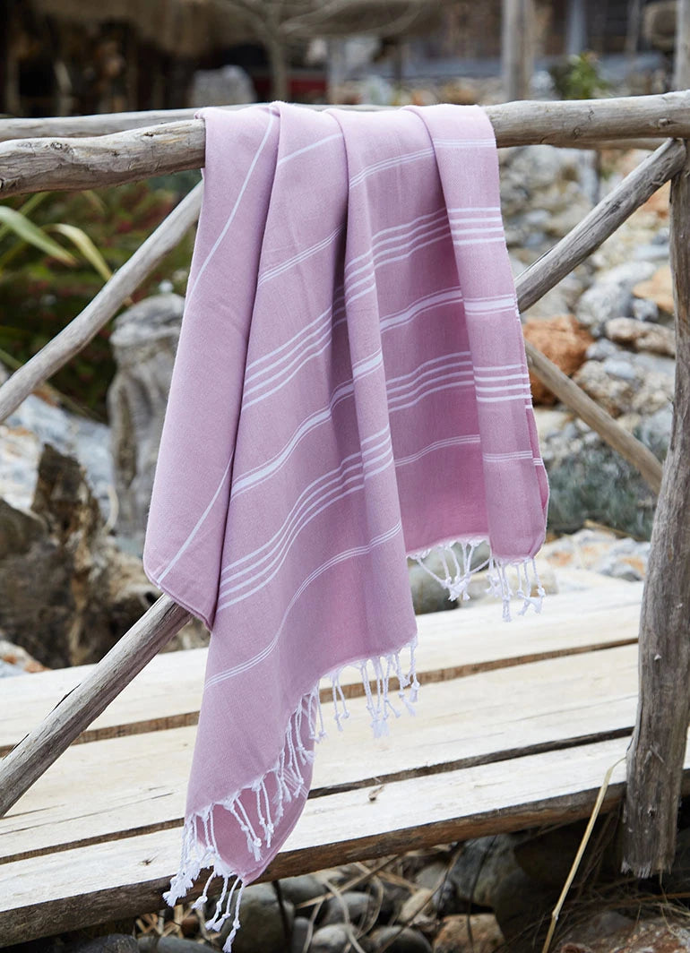 Classic Pattern Light Hammam Towel Purple