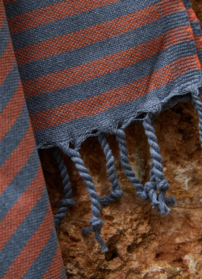 Tribal Pattern Hammam Towel Orange
