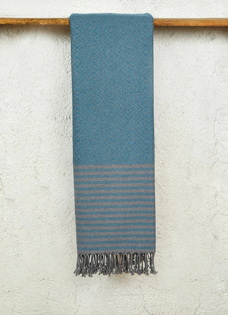 Tribal Pattern Hammam Towel Petrol