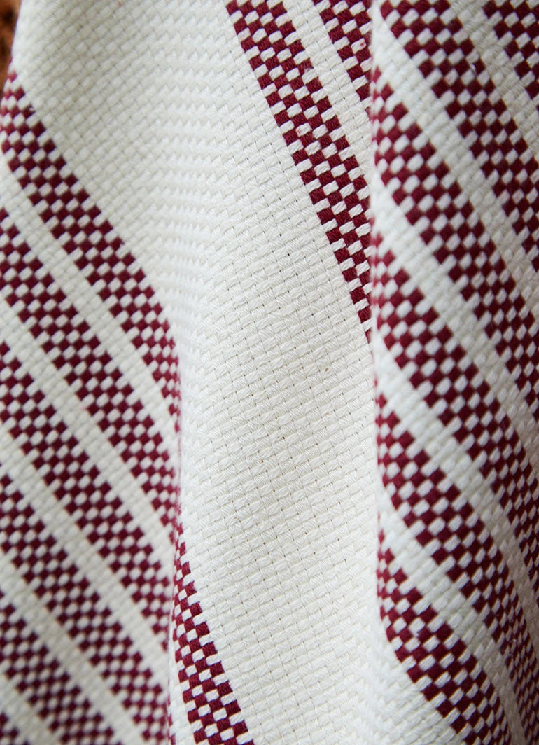 Striped Hammam Towel Dark Red
