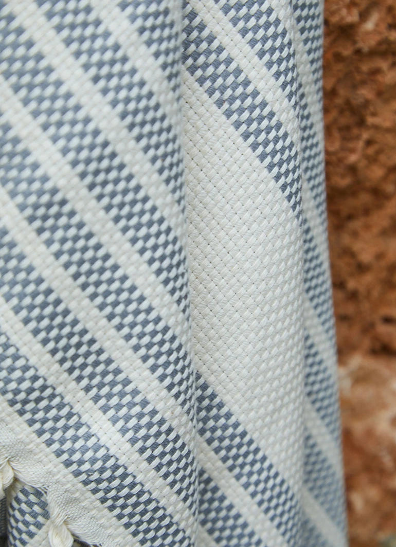 Striped Hammam Towel Gray