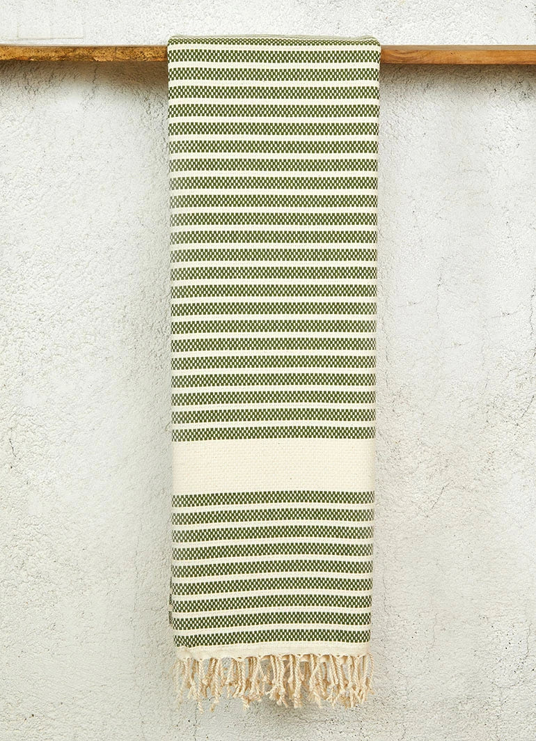 Striped Hammam Towel Khaki