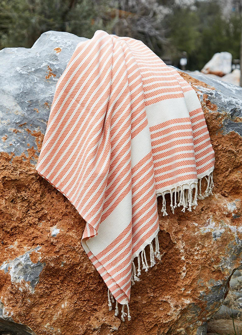Striped Hammam Towel Orange