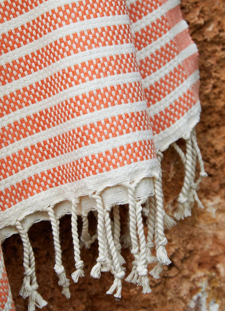 Striped Hammam Towel Orange