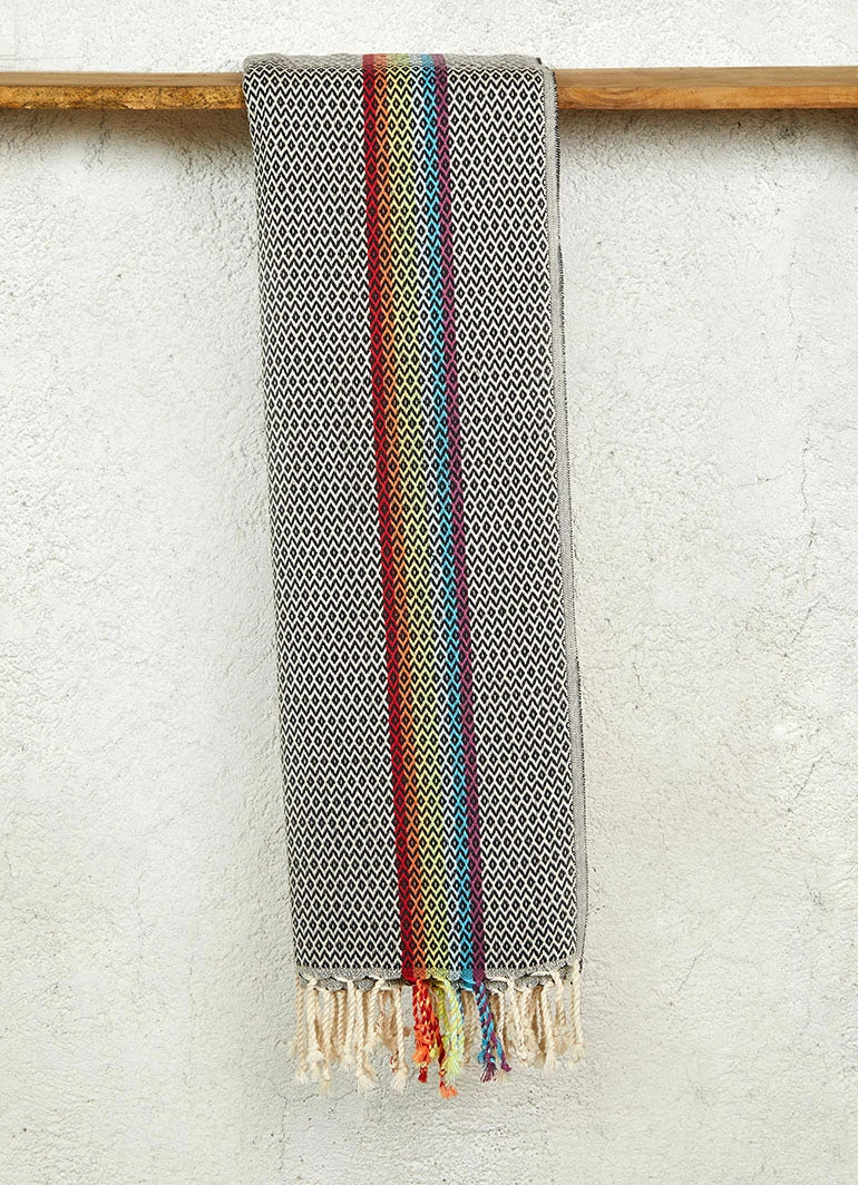 Rainbow Hammam Towel Black