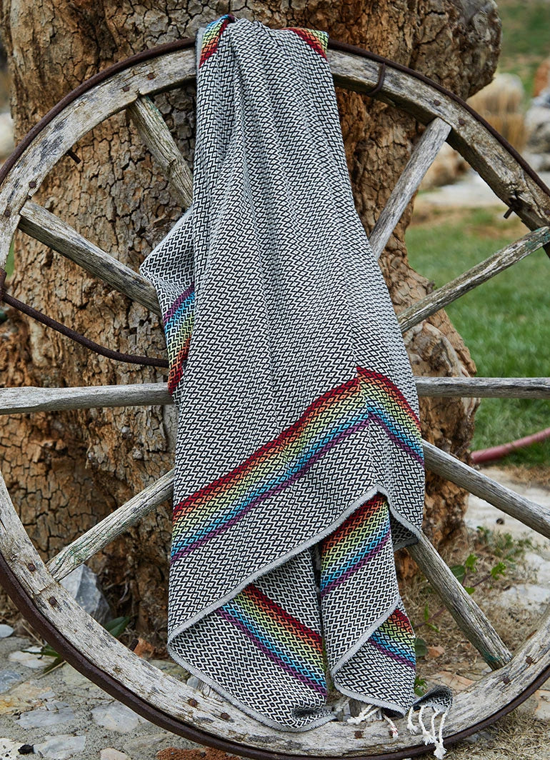 Rainbow Hammam Towel Black