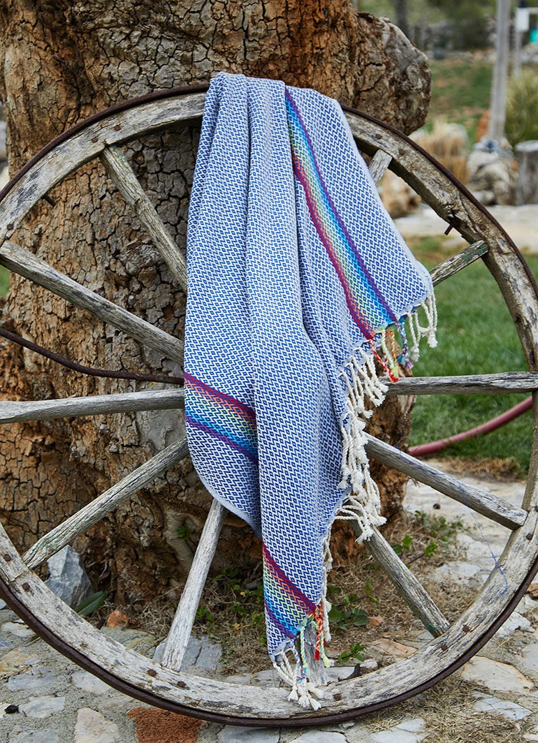 Rainbow Hammam Towel Blue