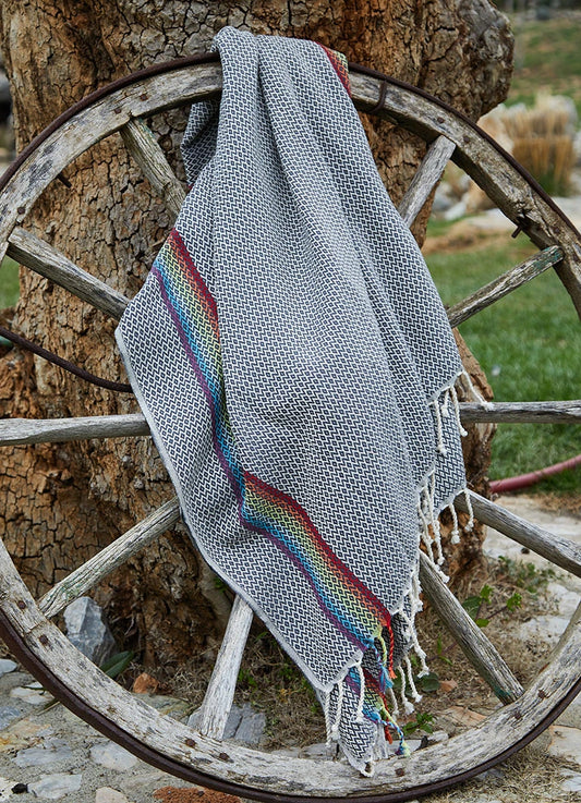 Rainbow Hammam Towel Dark Blue