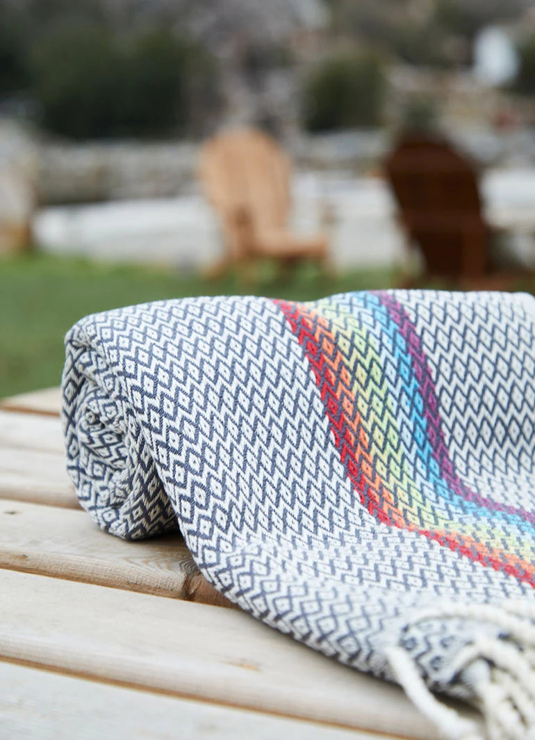 Rainbow Hammam Towel Dark Blue