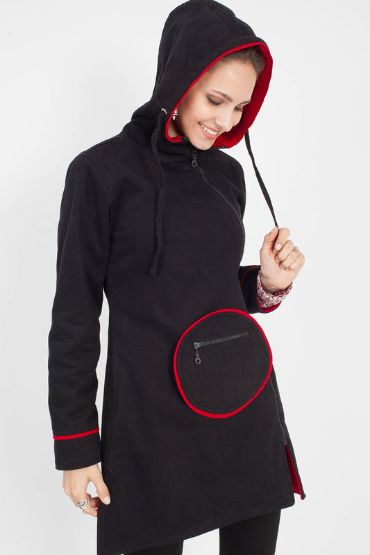 Black Pocket Detail Coat