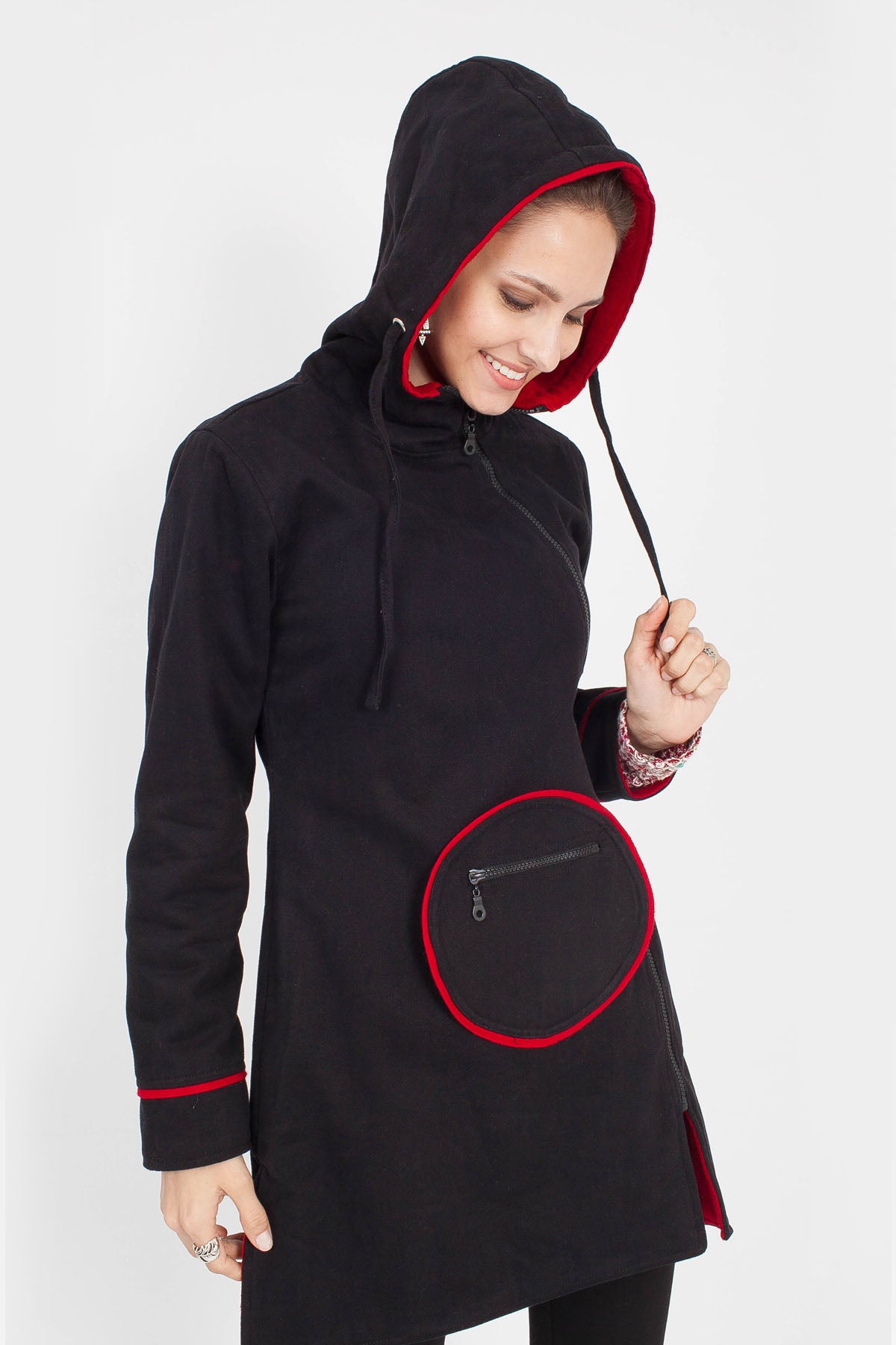 Black Pocket Detail Coat