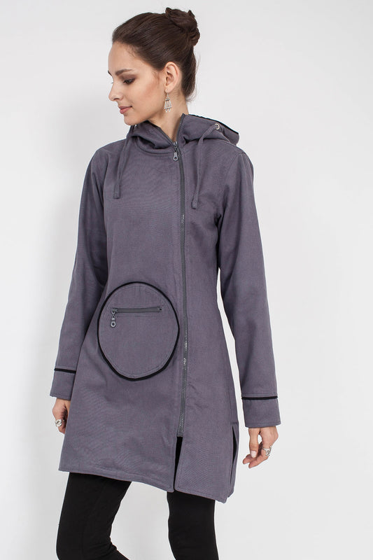 Gray Pocket Detail Coat