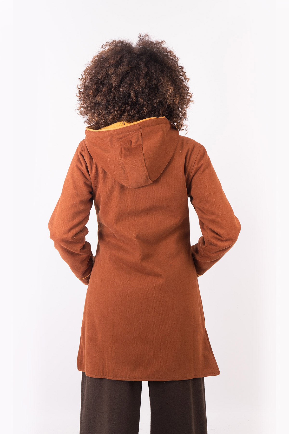 Orange Pocket Detail Coat
