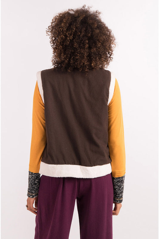 Brown Embroidered Vest
