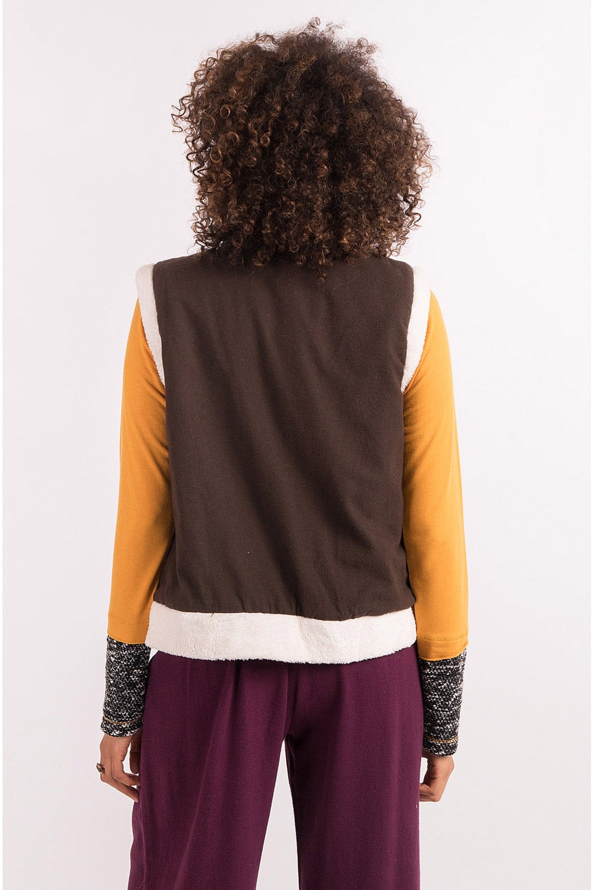 Brown Embroidered Vest