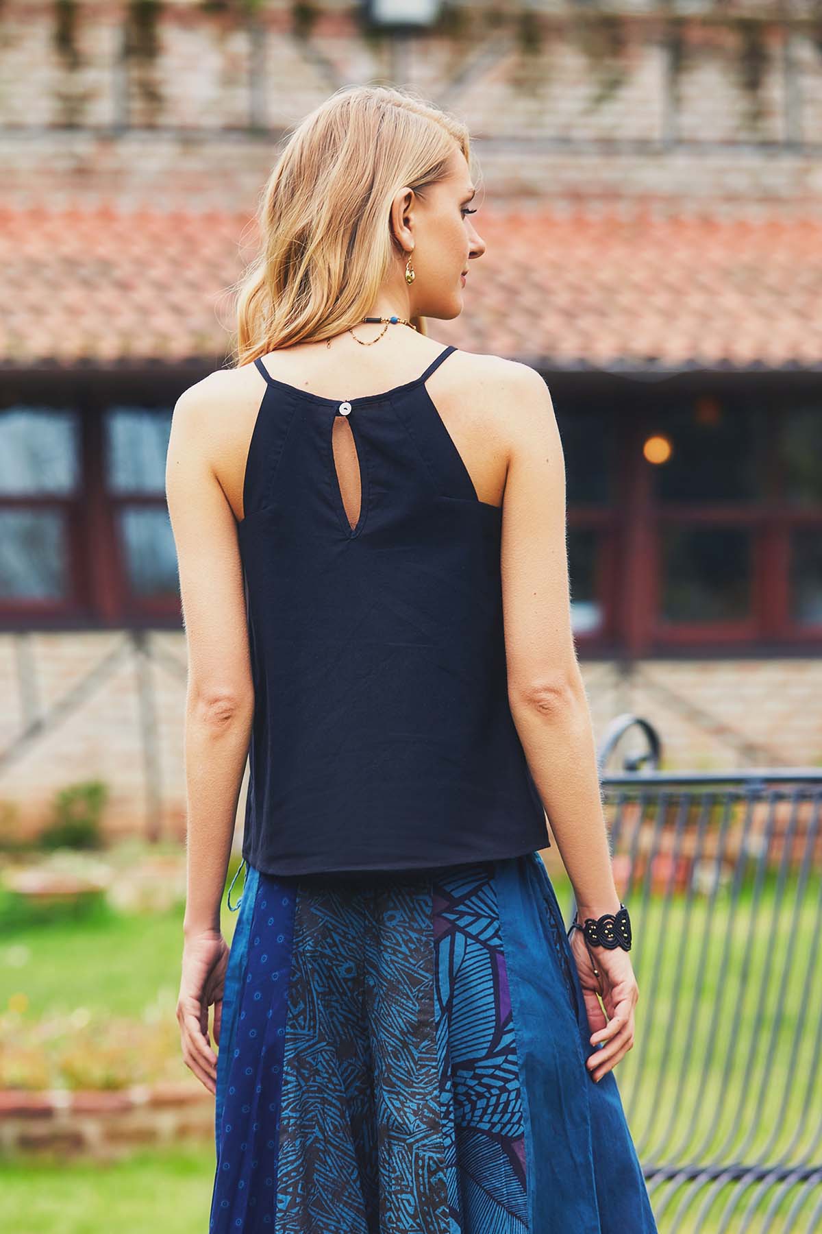 Halter Neck Summer Top Black