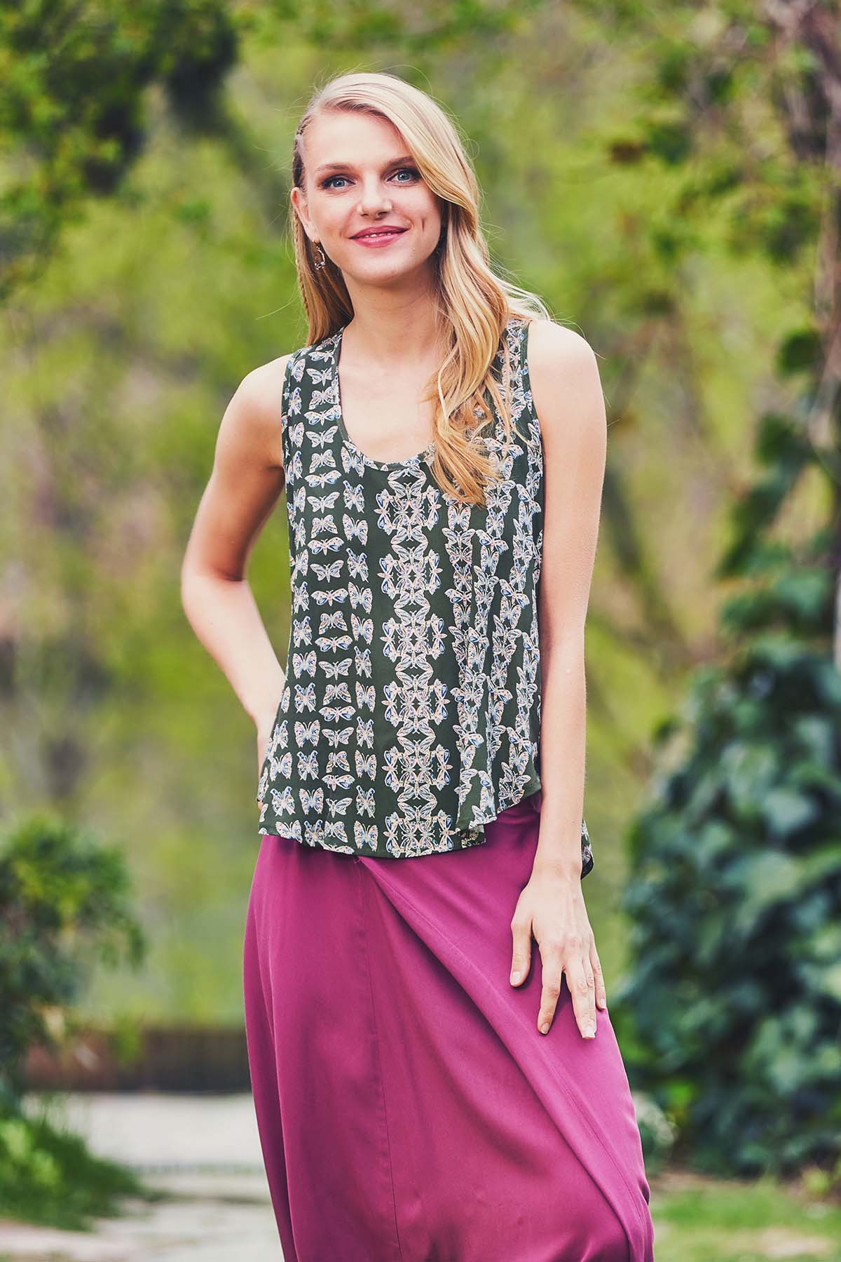 Butterfly Print Top