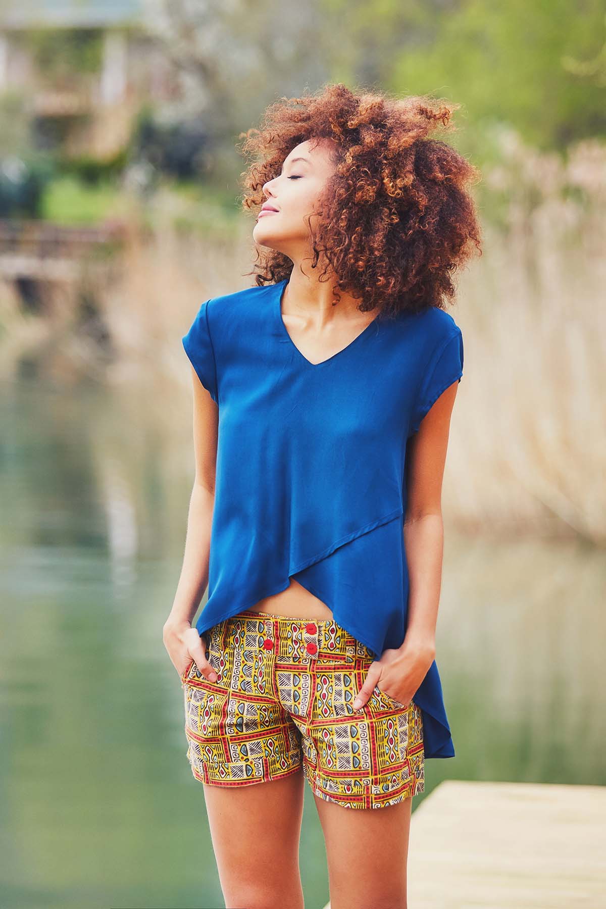 Asymmetric Summer Top Blue