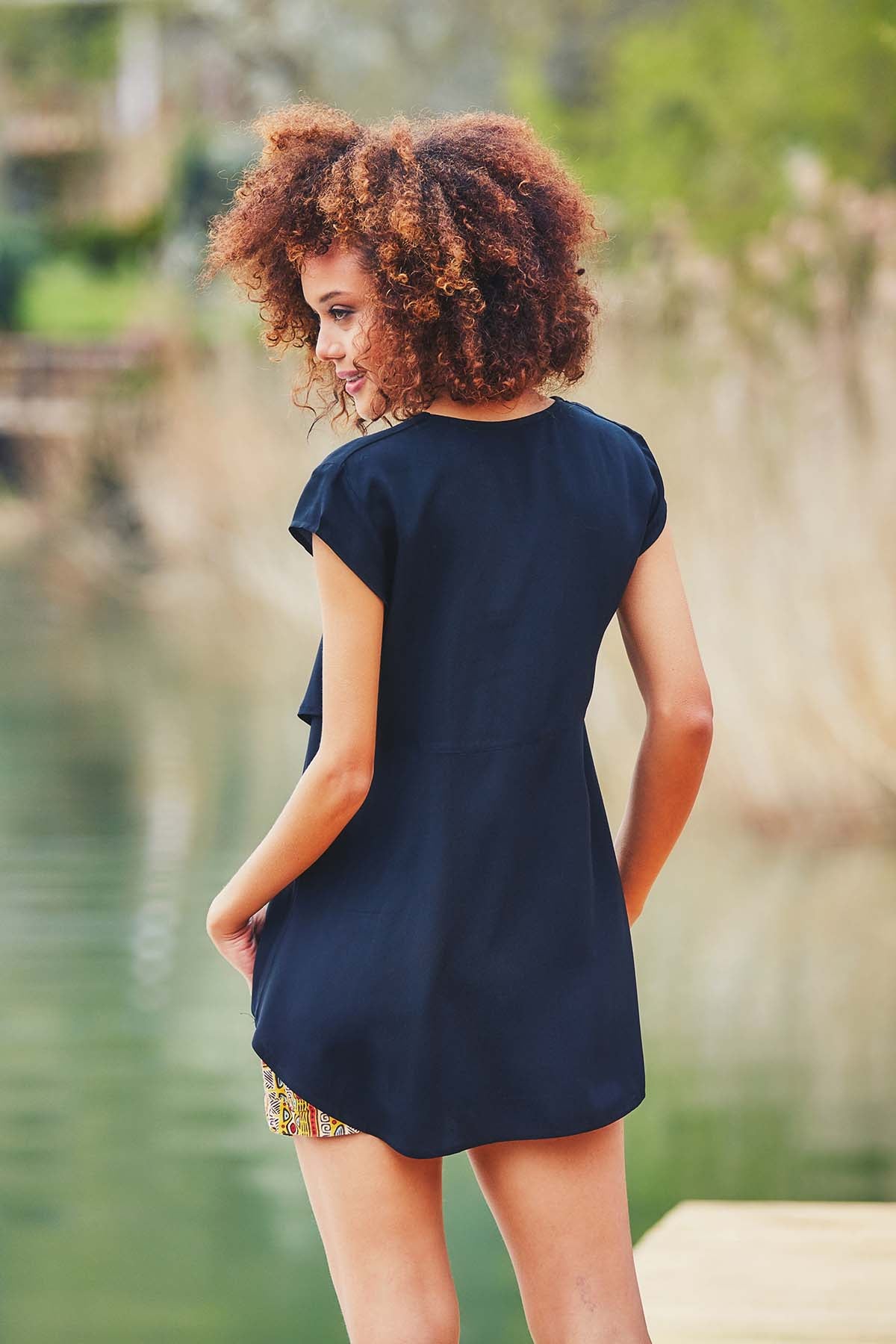 Asymmetric Summer Top Black