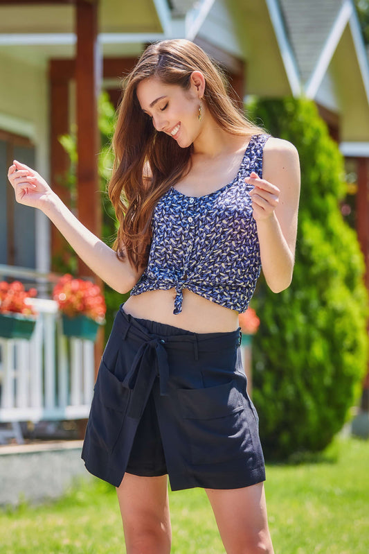 Black Boho Shorts With Pockets
