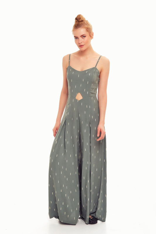 Green Aesthetic Boho Jumpsuit