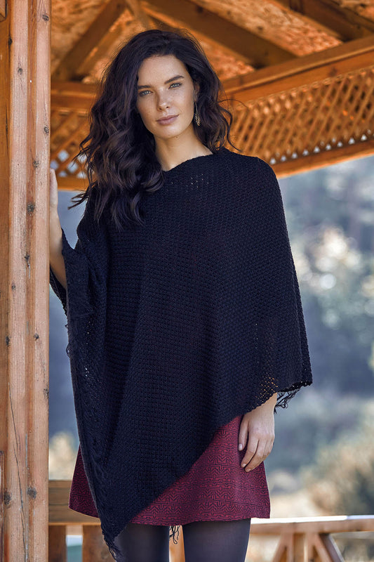 Black Poncho Sweater
