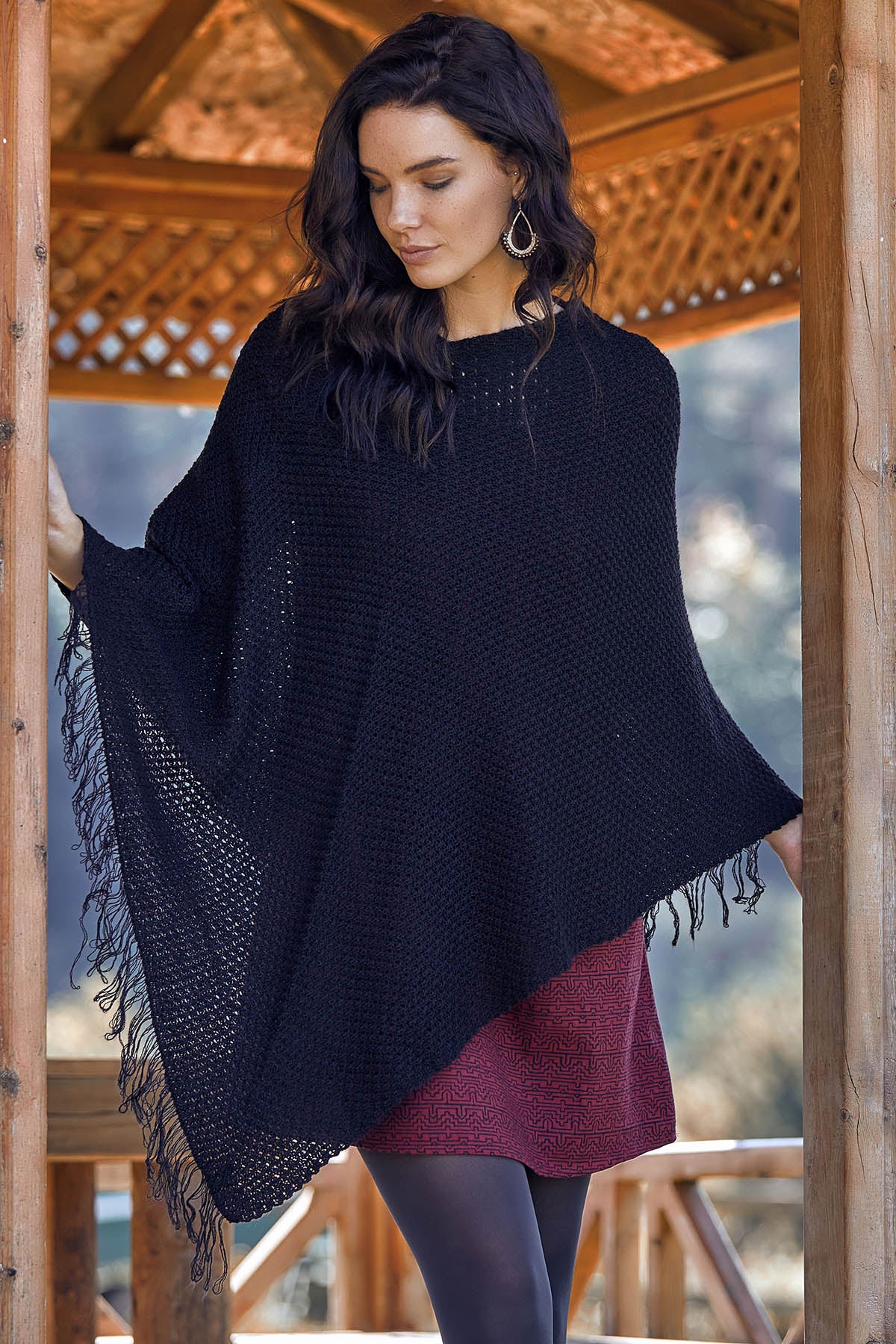 Black Poncho Sweater
