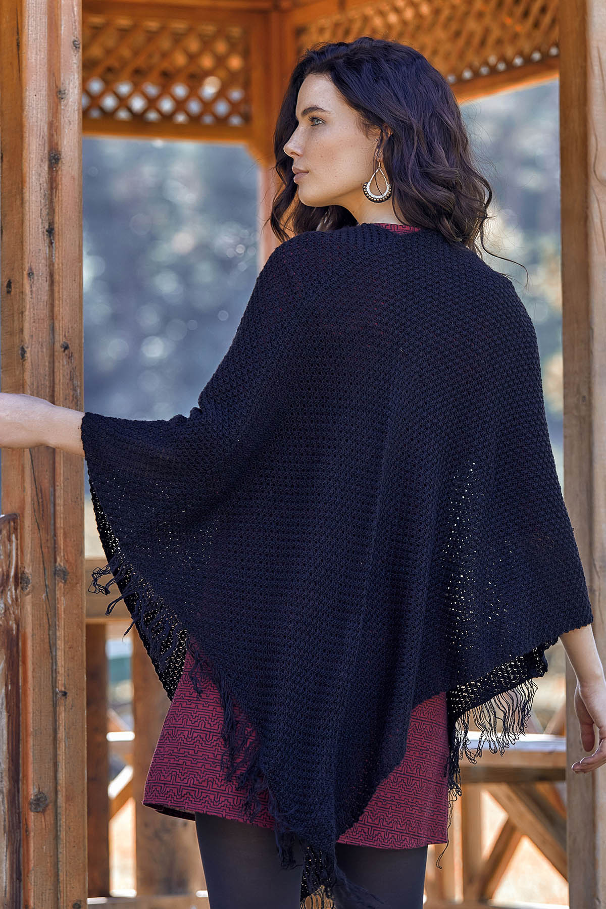 Black Poncho Sweater