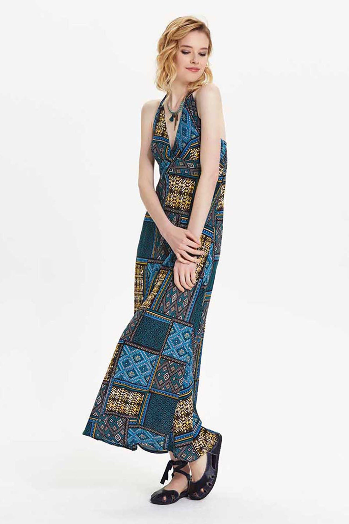 Black Mosaic Maxi Dress