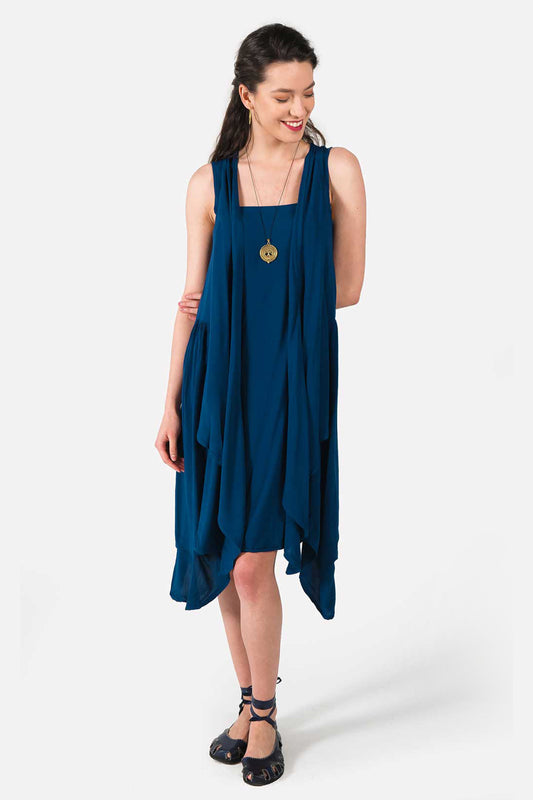 Dark Blue High-Low Dress