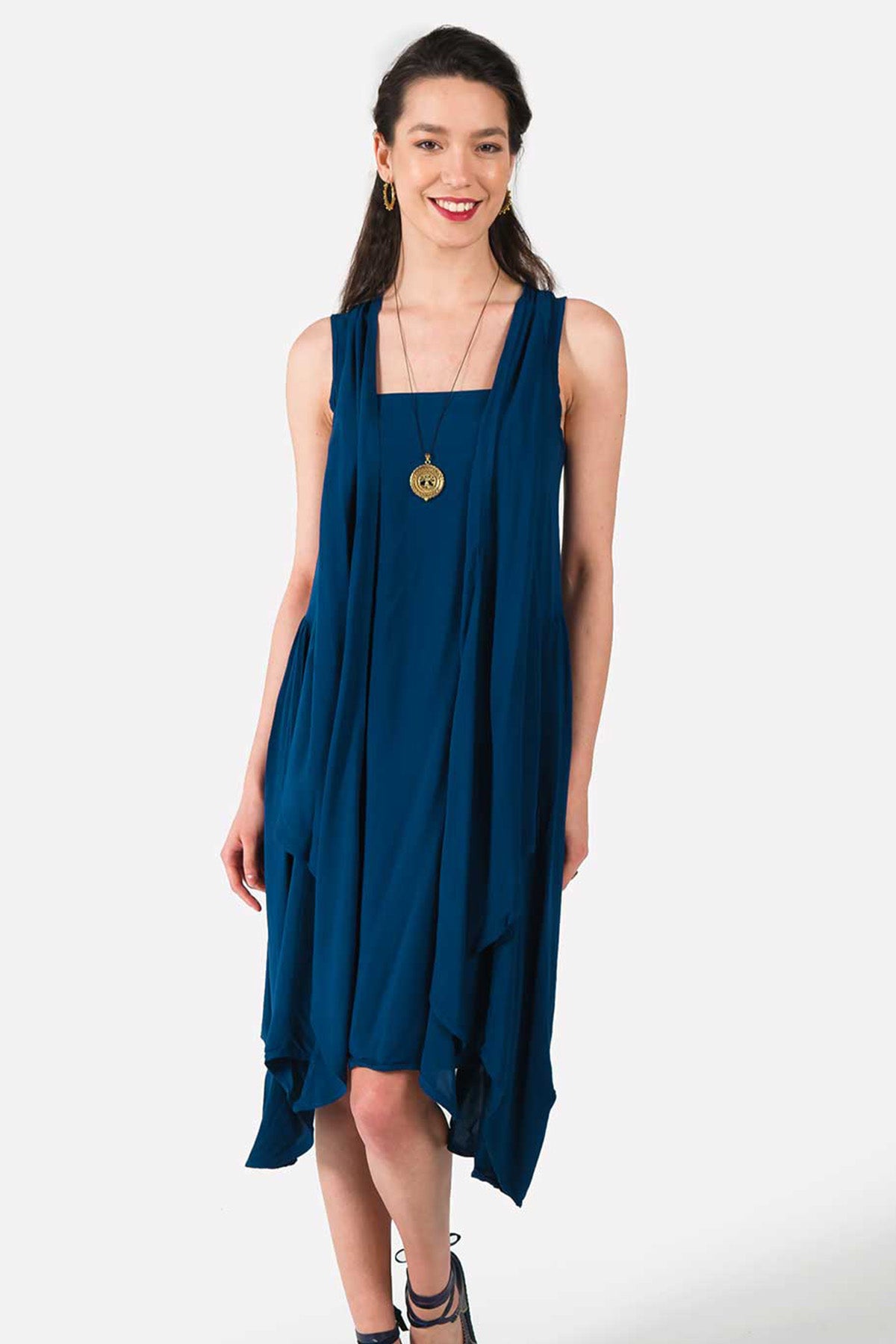 Dark Blue High-Low Dress