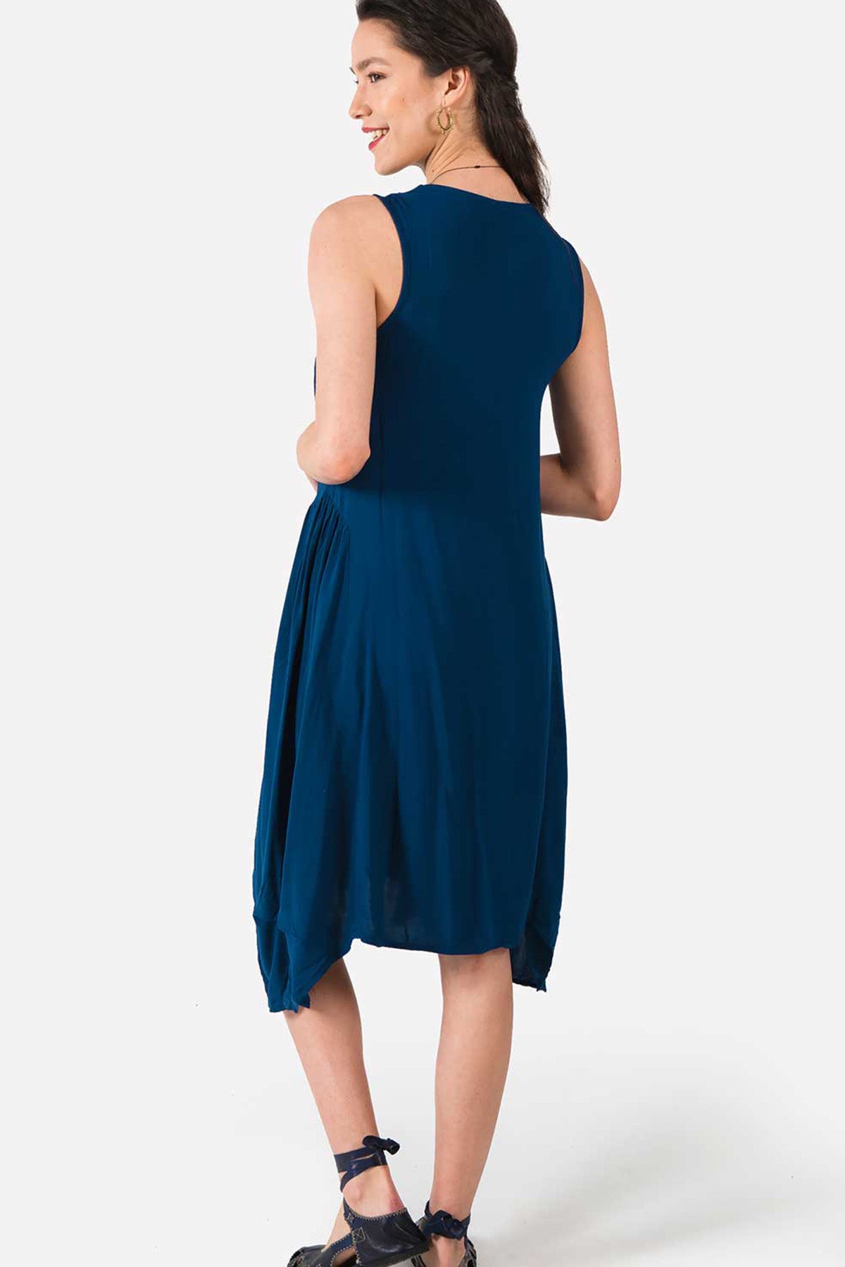 Dark Blue High-Low Dress