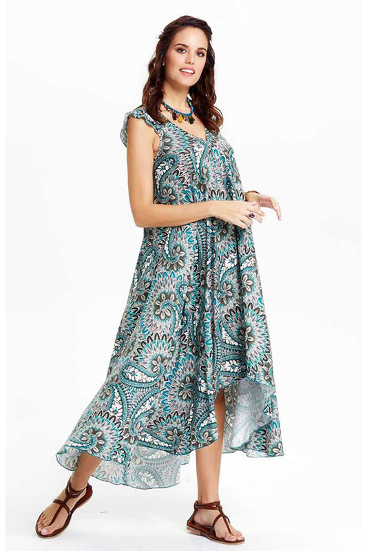 Petrol Panache Flutter Dress