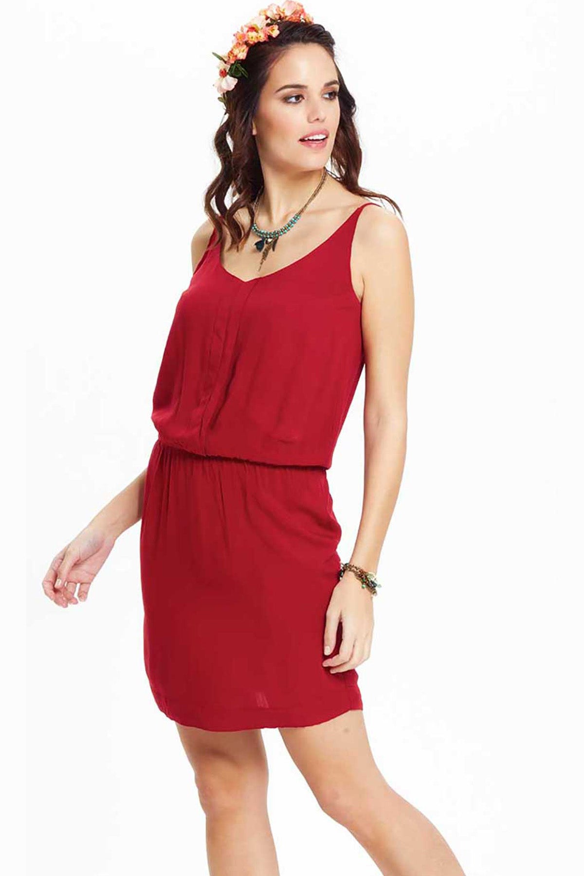 Maroon Boho Elegant Mini Dress